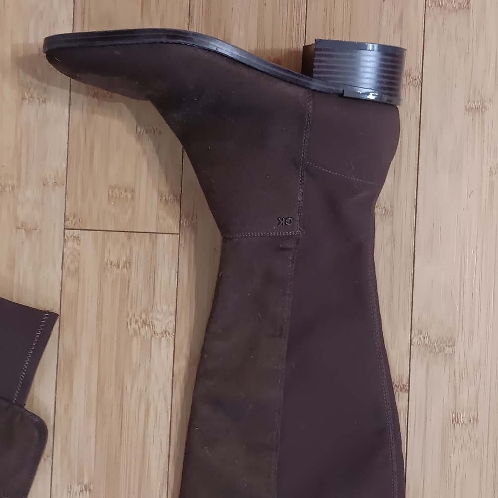 Calvin Klein Suede Boots Size 9 Color Cocoa Brown - image 2